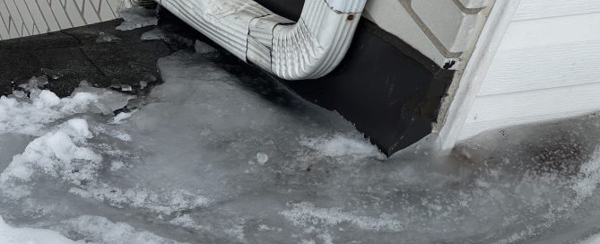 Emergency - Ice Dam and Damaged Spout