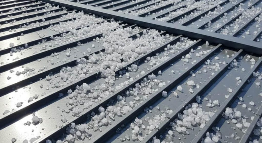 metal roof with hail damage toronto